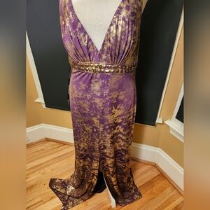 Elegant Purple and Gold Women's Dress